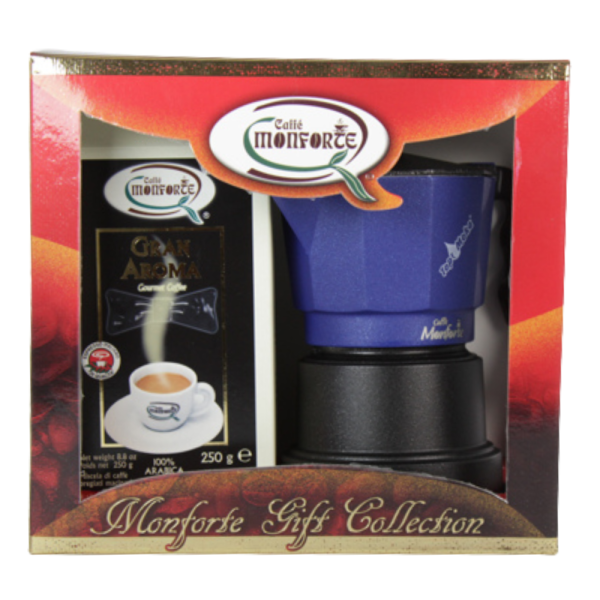 Monforte gift pack Gran Aroma + Moka pot