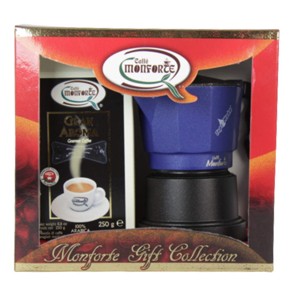 Monforte gift pack Gran Aroma + Moka pot